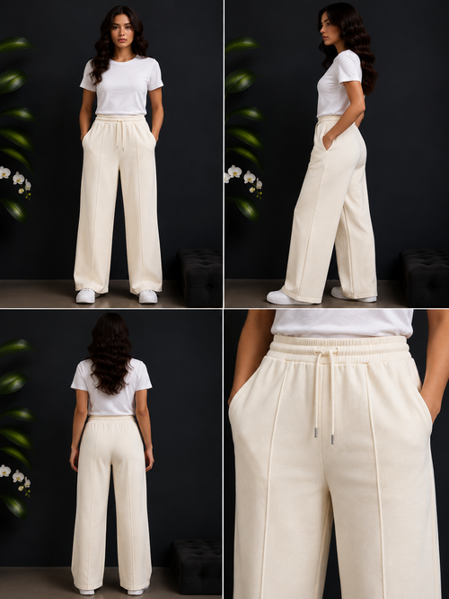 Pantaloni Lungi Casual de Damă cu Croială Wide-Leg