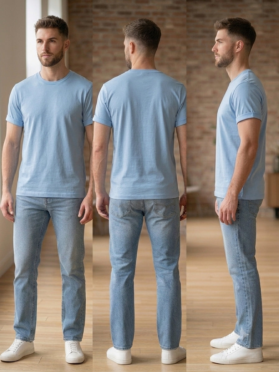 Tricou Basic Premium - Detaliu Rolled-Up